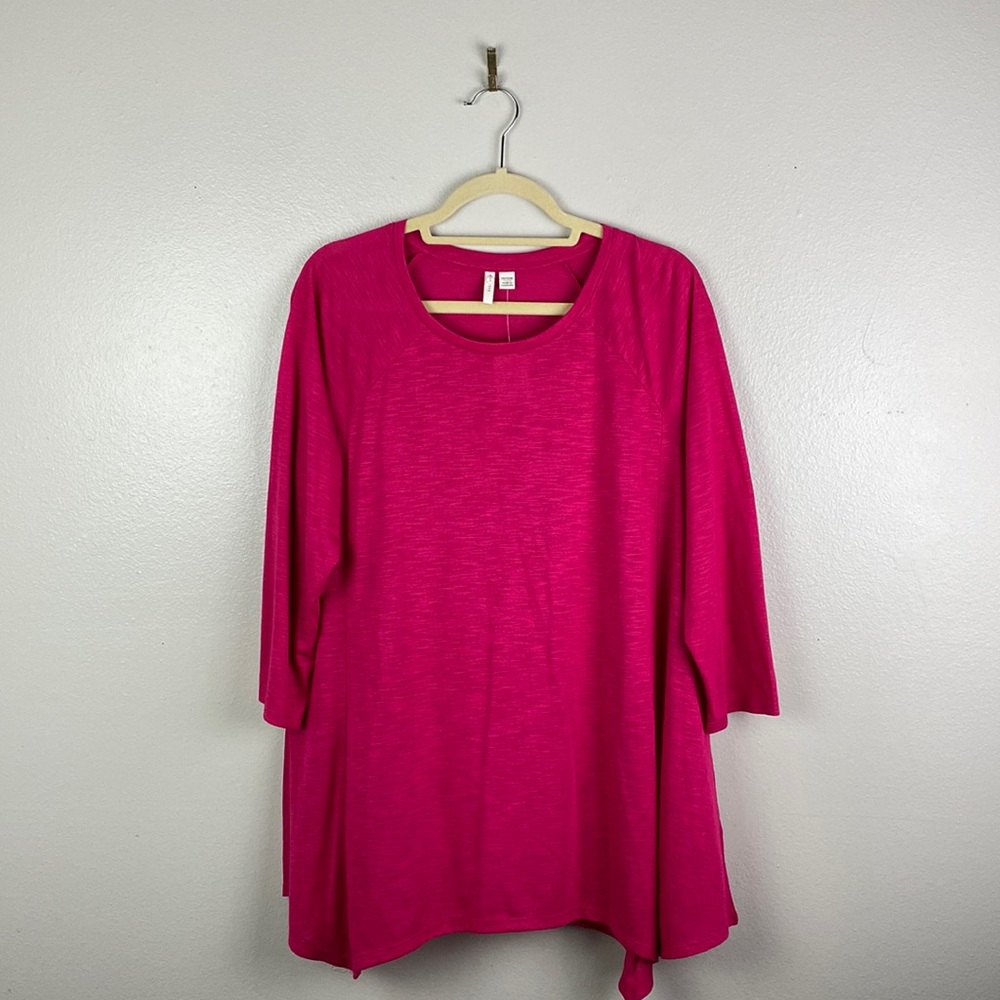 Cato | Women’s Plus Sportswear Gala Pink 3/4 Sleeve Top 14/16W